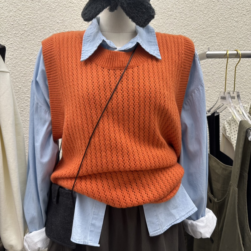 DRAWING東大門㊣實拍女裝新品熱賣休閑吊帶背心不含內搭奶油色DRAWING吊帶/背心