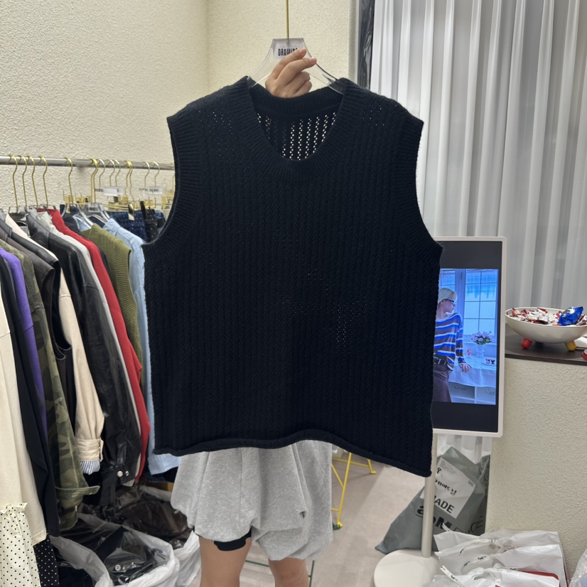 DRAWING東大門㊣實拍女裝新品熱賣休閑吊帶背心不含內搭奶油色DRAWING吊帶/背心圖色3