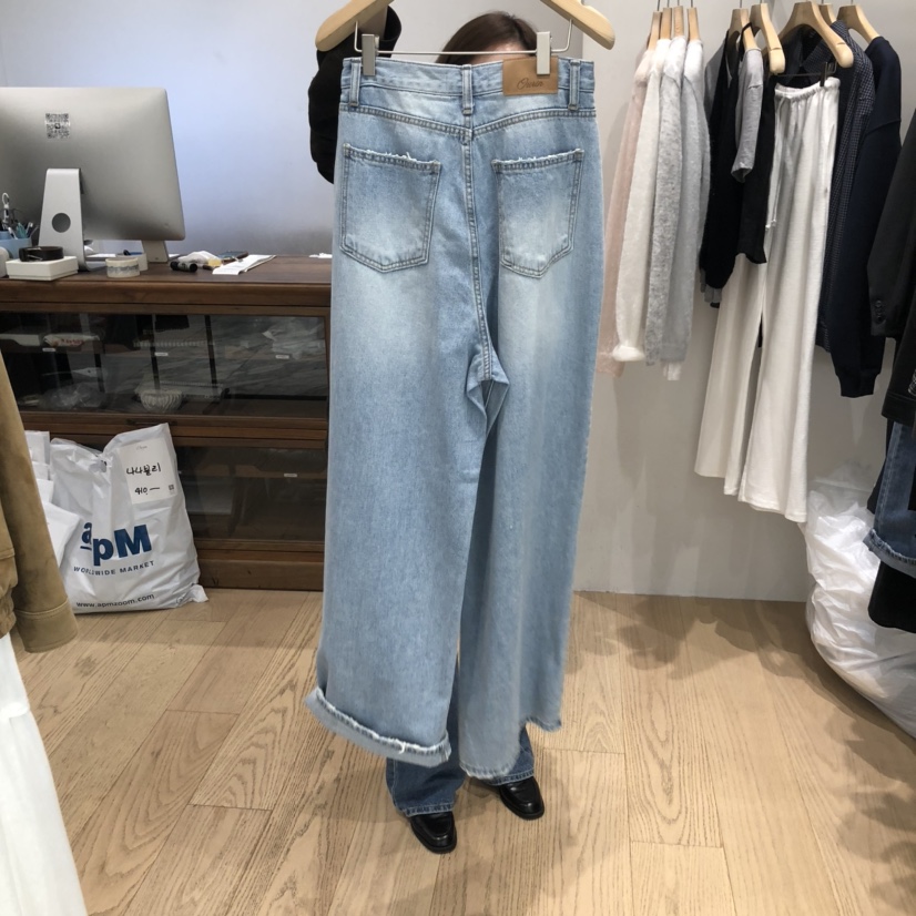 OURIN東大門㊣直郵女裝新品職業熱賣休閑25秋冬推薦時尚牛仔褲OURIN牛仔褲