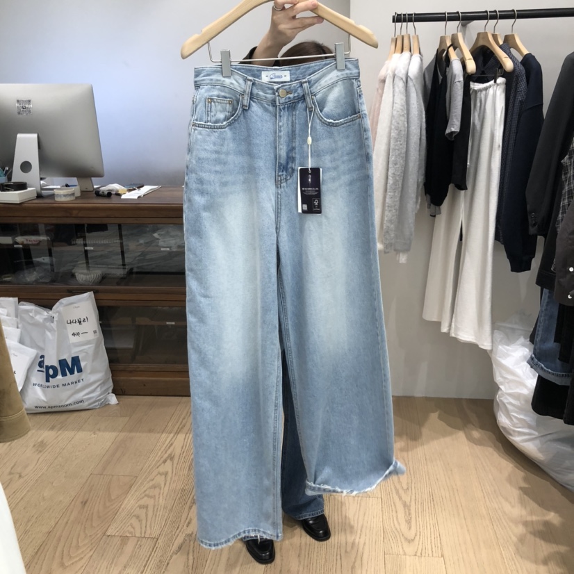 OURIN東大門㊣直郵女裝新品職業熱賣休閑25秋冬推薦時尚牛仔褲OURIN牛仔褲