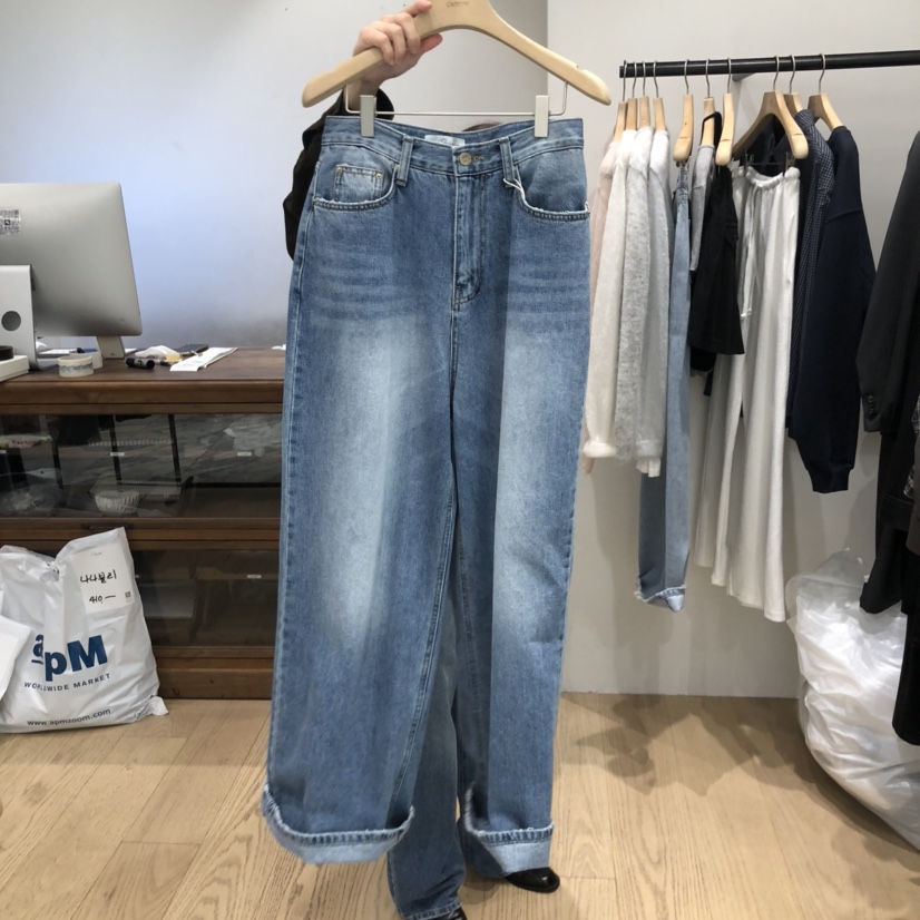 OURIN東大門㊣直郵女裝新品職業熱賣休閑25秋冬推薦時尚牛仔褲OURIN牛仔褲圖色2