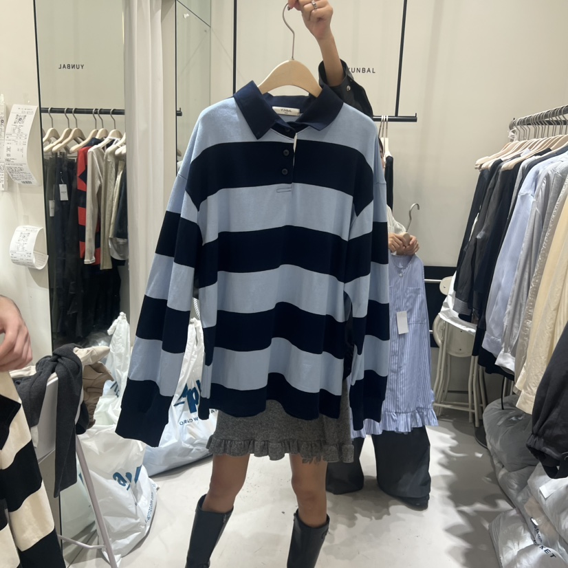 YUNBAL東大門㊣代購女士新品真品25秋冬人氣時尚休閑長袖T恤YUNBAL長袖T恤圖色2