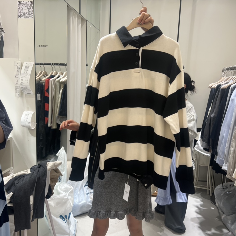 YUNBAL東大門㊣代購女士新品真品25秋冬人氣時尚休閑長袖T恤YUNBAL長袖T恤圖色3