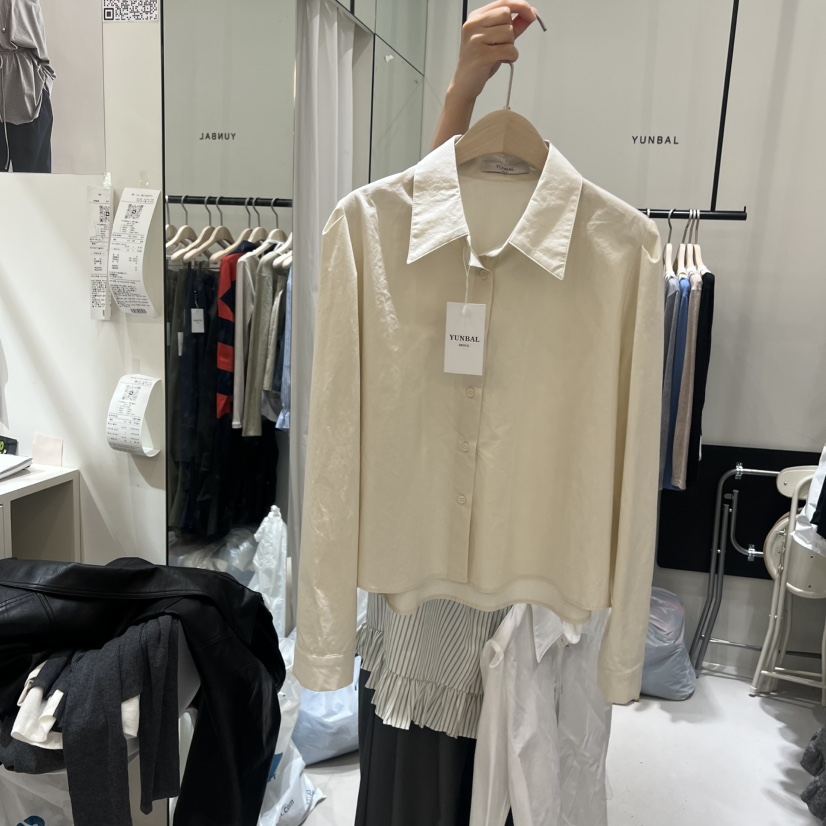 YUNBAL東大門㊣代購女裝新品休閑職業熱賣真品25秋冬襯衫蕾絲衫YUNBAL襯衫/蕾絲衫