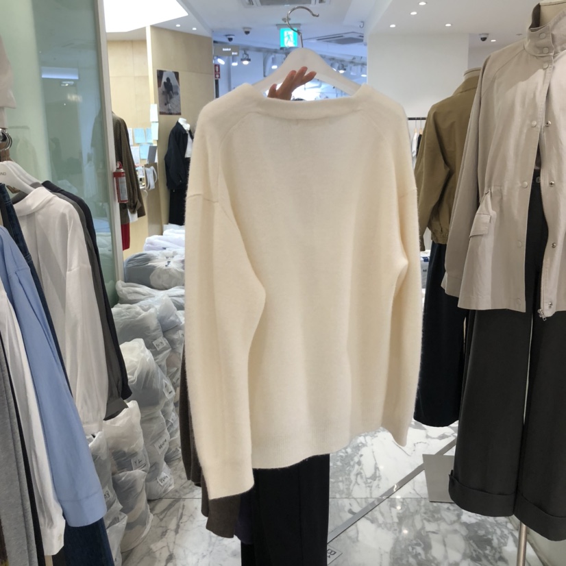 ALMOND韓國直郵㊣女裝新品熱賣25秋冬人氣時尚休閑針織衫V領ALMOND針織衫