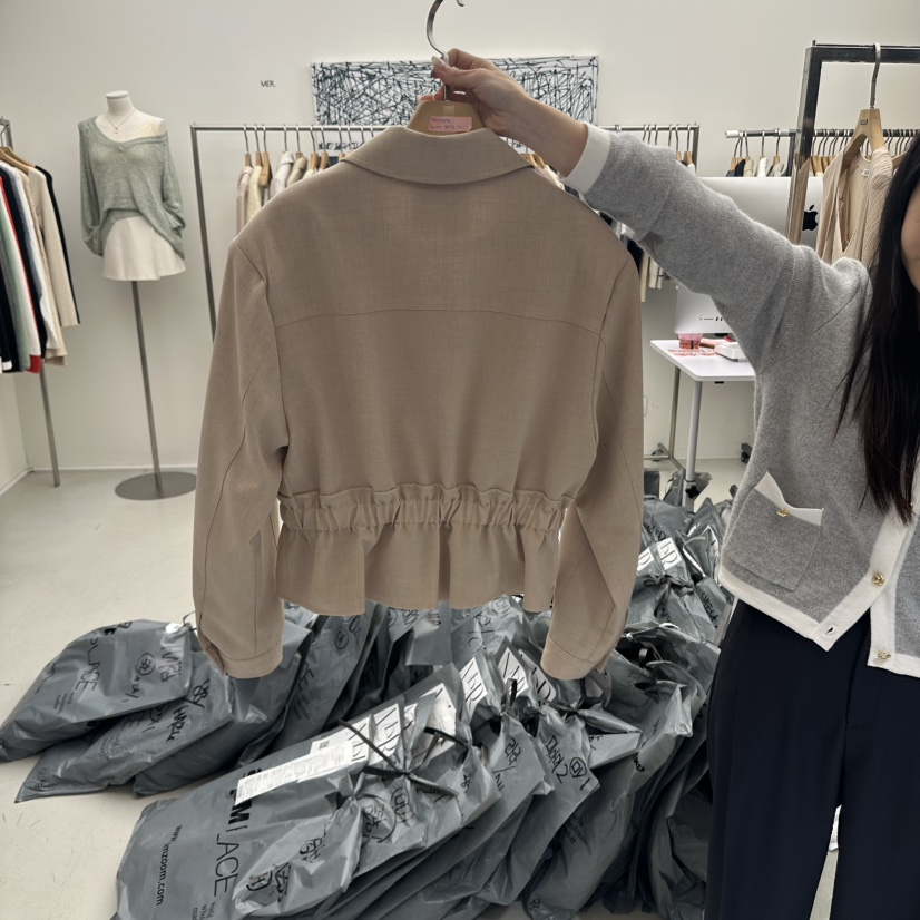 MER韓國代購㊣女士新品人氣職業休閑時尚熱賣推薦25秋冬夾克MER/ANGELO BIANCO夾克