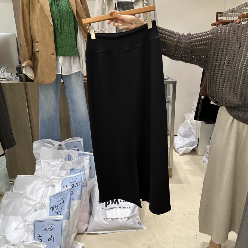 MELO韓國代購㊣女裝新款人氣職業真品時尚推薦25秋冬長裙粗花呢MELO長裙