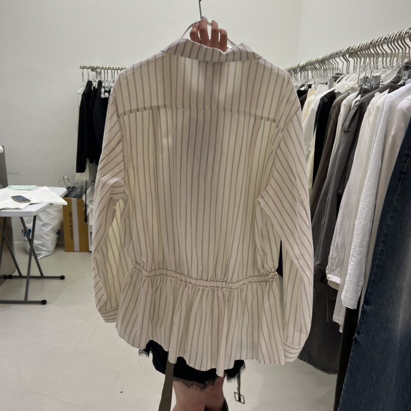 PADO東大門㊣代購女裝新品25秋冬熱賣襯衫蕾絲衫荷葉邊高領PADO襯衫/蕾絲衫