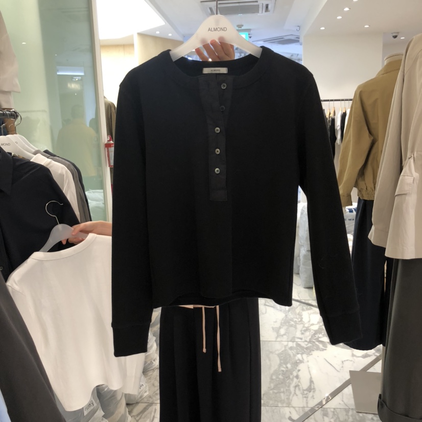ALMOND韓國直郵㊣女裝新品人氣真品職業25秋冬休閑時尚長袖T恤ALMOND長袖T恤圖色2