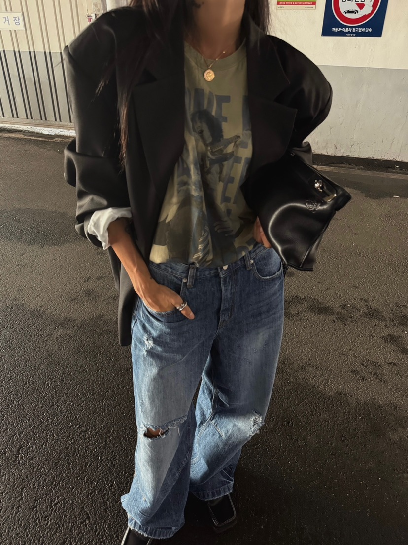 ABBEYLEE東大門㊣直郵女士新款25秋冬熱賣人氣推薦職業牛仔褲ABBEYLEE牛仔褲