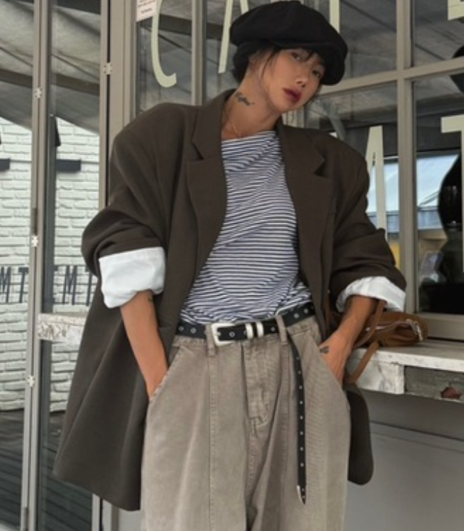 ABBEYLEE東大門㊣實拍女士新品休閑職業人氣真品25秋冬夾克ABBEYLEE夾克圖色2