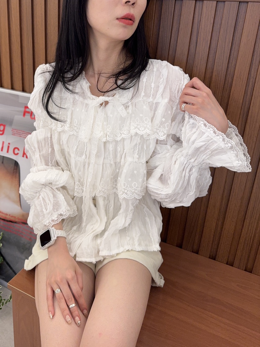 MELTED-P東大門㊣直郵女裝新品職業時尚休閑真品襯衫蕾絲衫MELTED-P襯衫/蕾絲衫