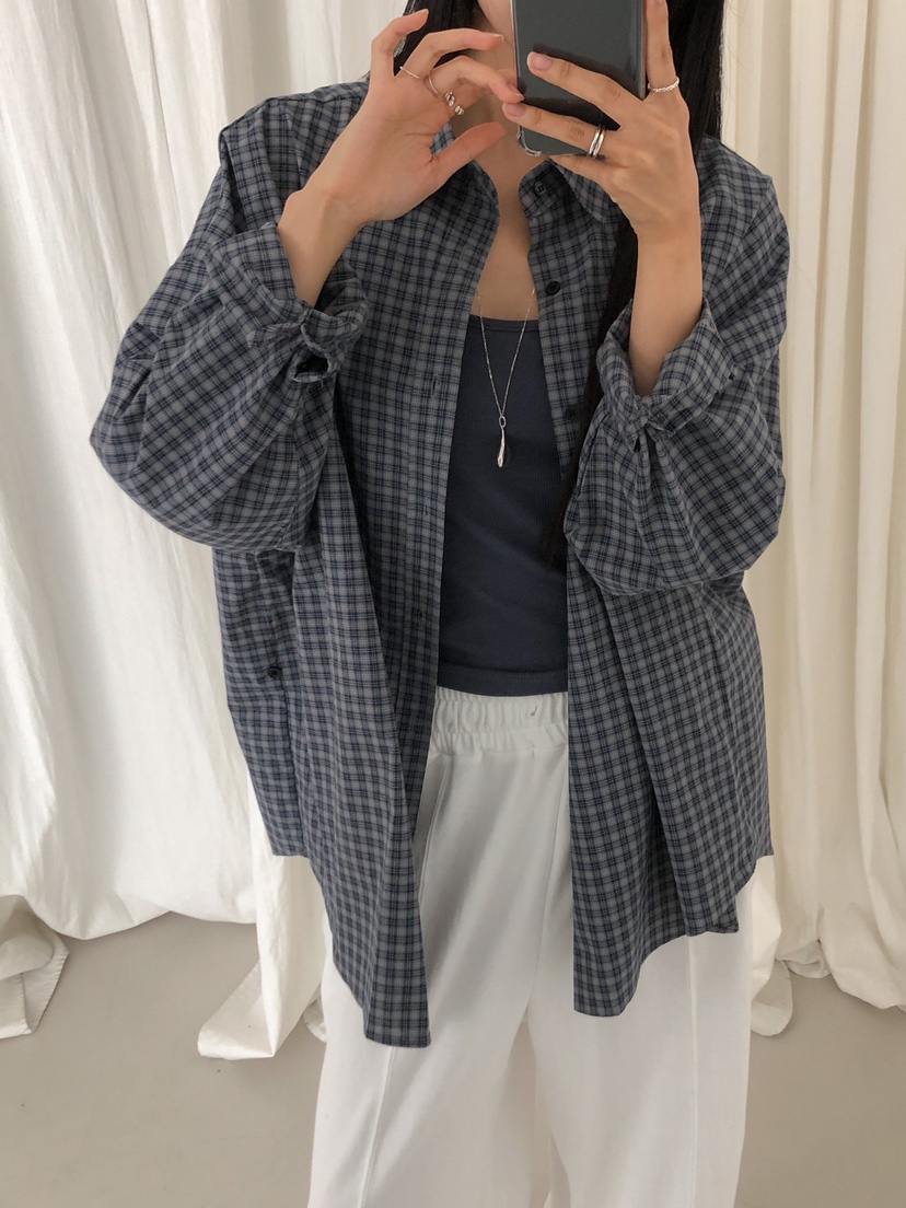 ROUGH東大門㊣實拍女士新款推薦真品25秋冬時尚襯衫蕾絲衫格紋ROUGH襯衫/蕾絲衫