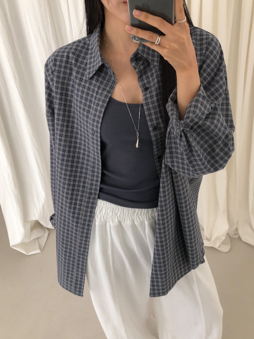 ROUGH東大門㊣實拍女士新款推薦真品25秋冬時尚襯衫蕾絲衫格紋ROUGH襯衫/蕾絲衫