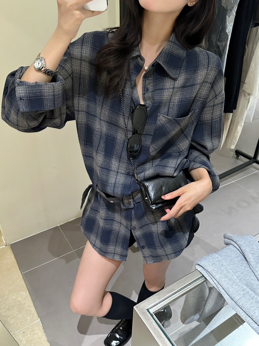 OLA東大門㊣實拍女士新品真品人氣時尚熱賣襯衫蕾絲衫含腰帶mellor/OLA襯衫/蕾絲衫