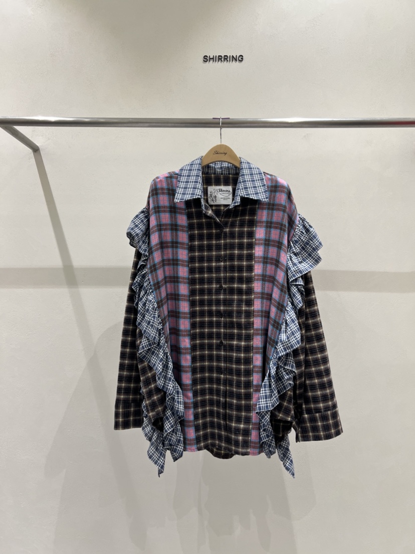 SHIRRING韓國直郵㊣女士新品休閑熱賣人氣25秋冬襯衫蕾絲衫SHIRRING襯衫/蕾絲衫