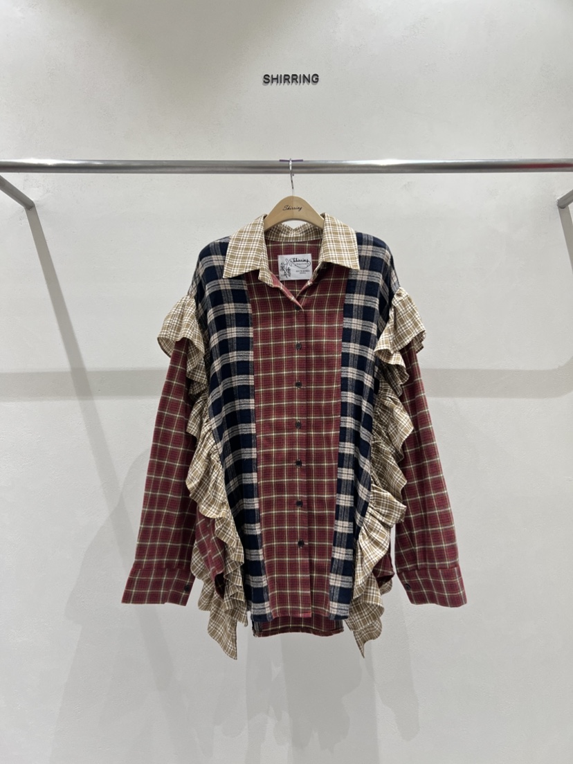 SHIRRING韓國直郵㊣女士新品休閑熱賣人氣25秋冬襯衫蕾絲衫SHIRRING襯衫/蕾絲衫圖色2