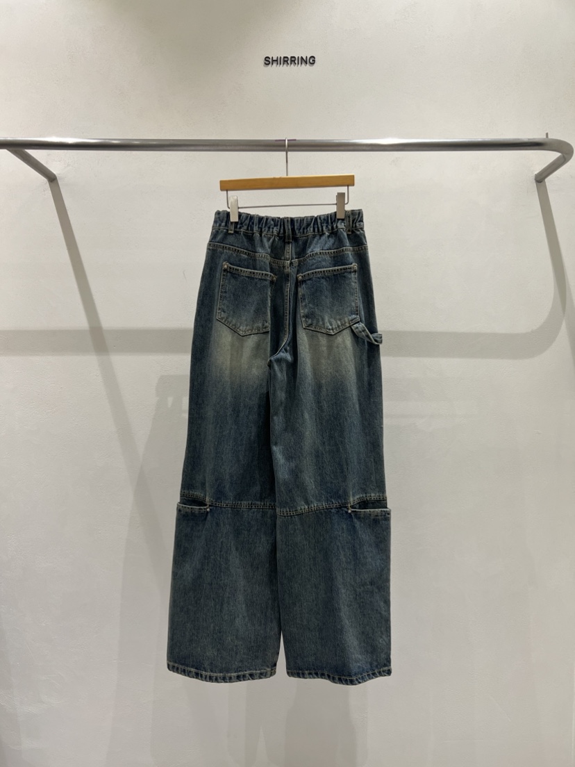 SHIRRING韓國代購㊣女士新品25秋冬推薦真品時尚熱賣牛仔褲SHIRRING牛仔褲