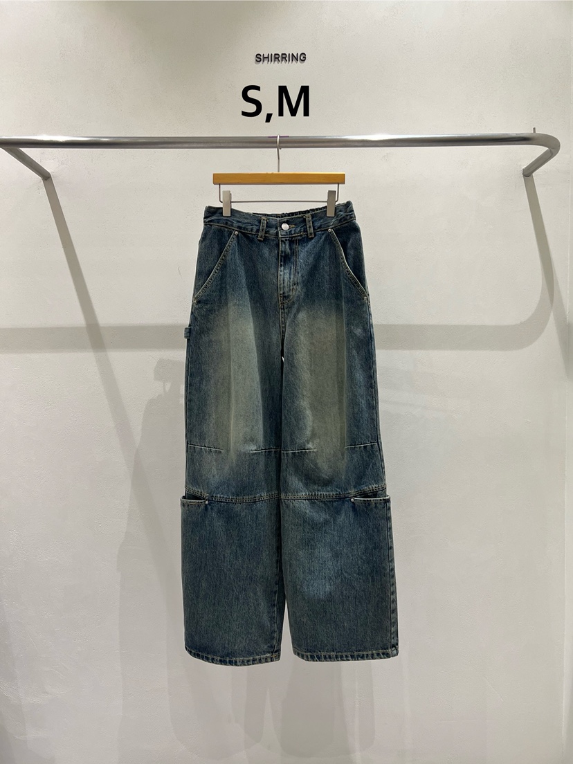 SHIRRING韓國代購㊣女士新品25秋冬推薦真品時尚熱賣牛仔褲SHIRRING牛仔褲
