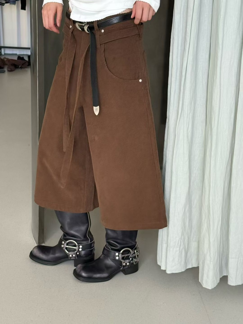 MINIMUZE東大門㊣直郵女士新品人氣熱賣真品短褲含腰帶燈芯絨MINIMUZE短褲
