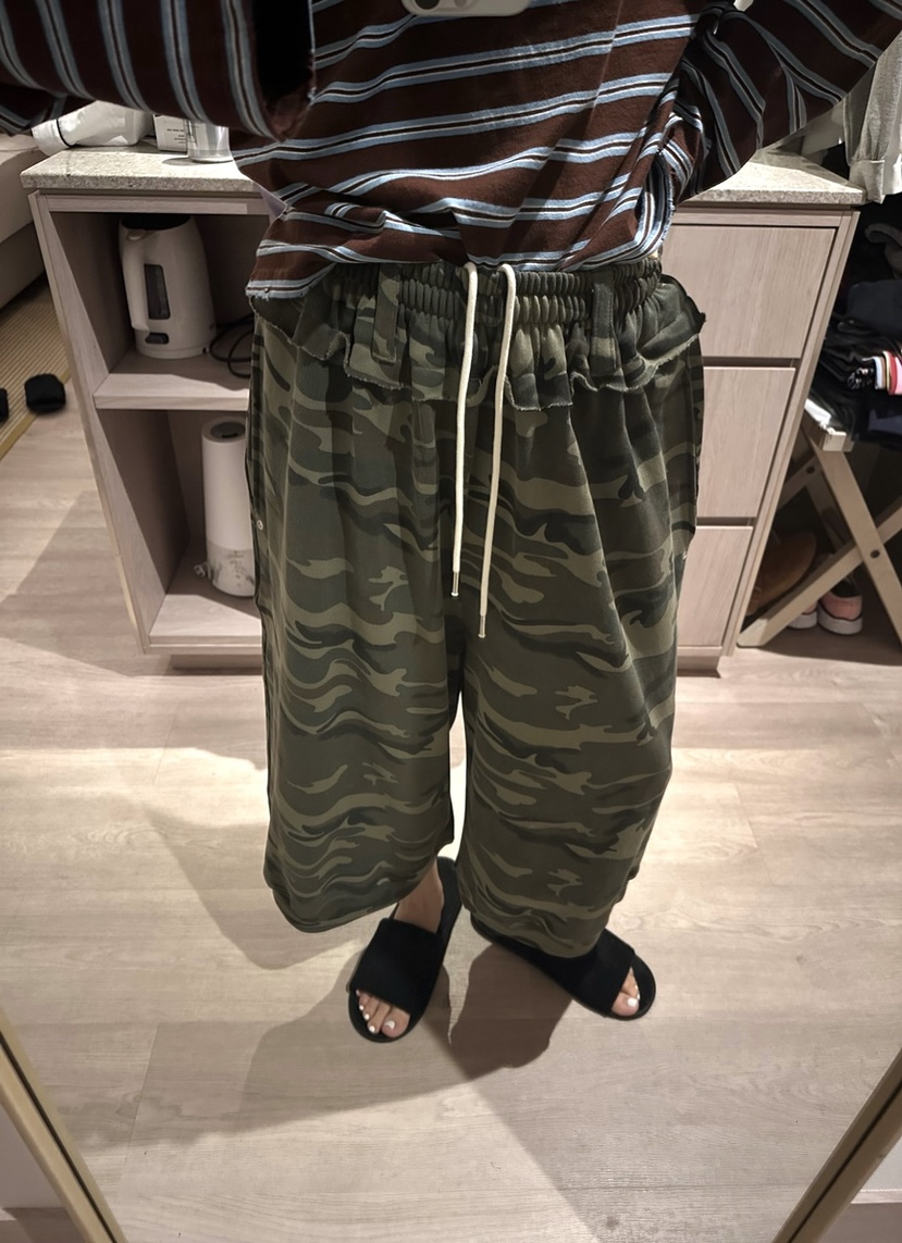 CRACKERS東大門㊣直郵女士新款時尚推薦職業褲子荷葉邊迷彩CRACKERS褲子