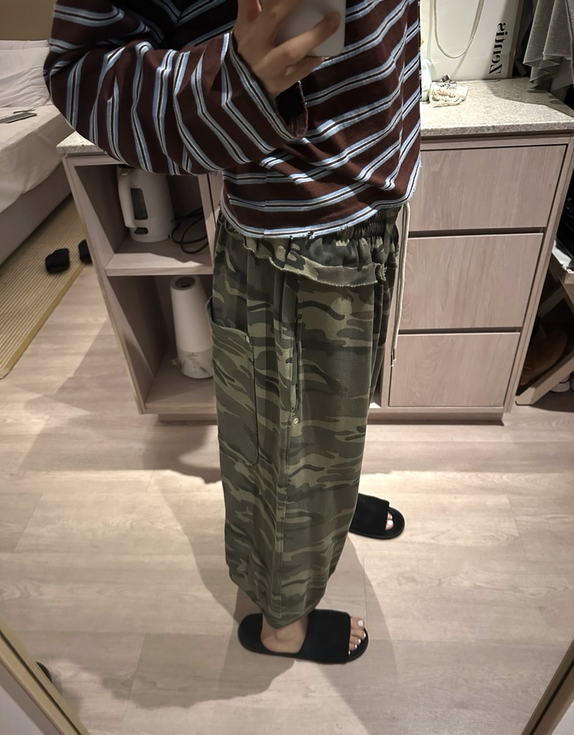 CRACKERS東大門㊣直郵女士新款時尚推薦職業褲子荷葉邊迷彩CRACKERS褲子