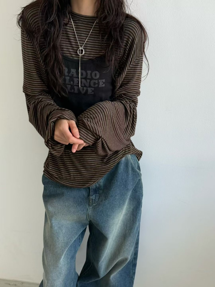 MINIMUZE東大門㊣直郵女裝新款25秋冬推薦職業熱賣人氣長袖T恤MINIMUZE長袖T恤