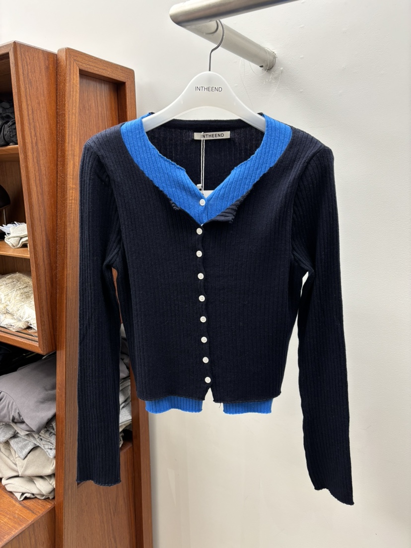 INTHEEND韓國代購㊣女裝新品25秋冬真品熱賣針織衫開衫羅紋INTHEEND針織衫圖色2