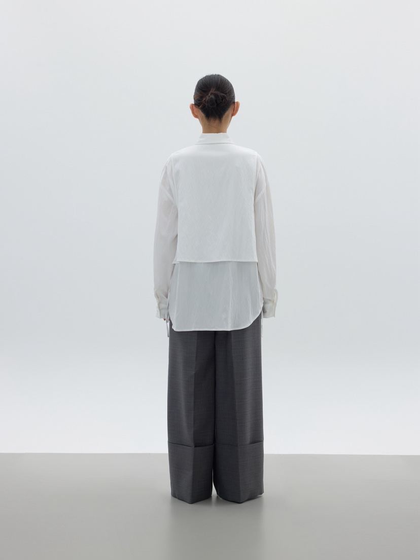 LE-PPL韓國代購㊣女士新品25秋冬職業推薦襯衫蕾絲衫雙排扣LE-PPL襯衫/蕾絲衫