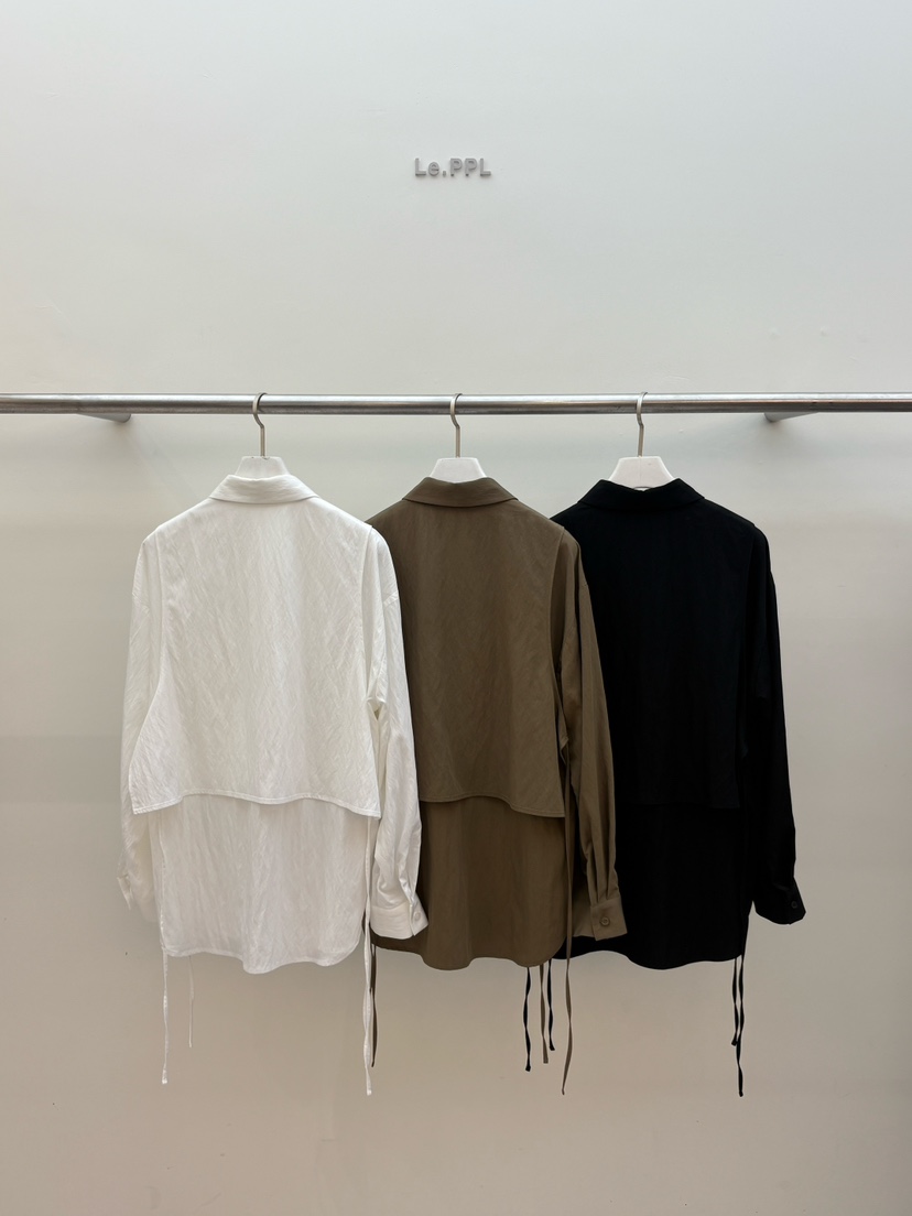 LE-PPL韓國代購㊣女士新品25秋冬職業推薦襯衫蕾絲衫雙排扣LE-PPL襯衫/蕾絲衫