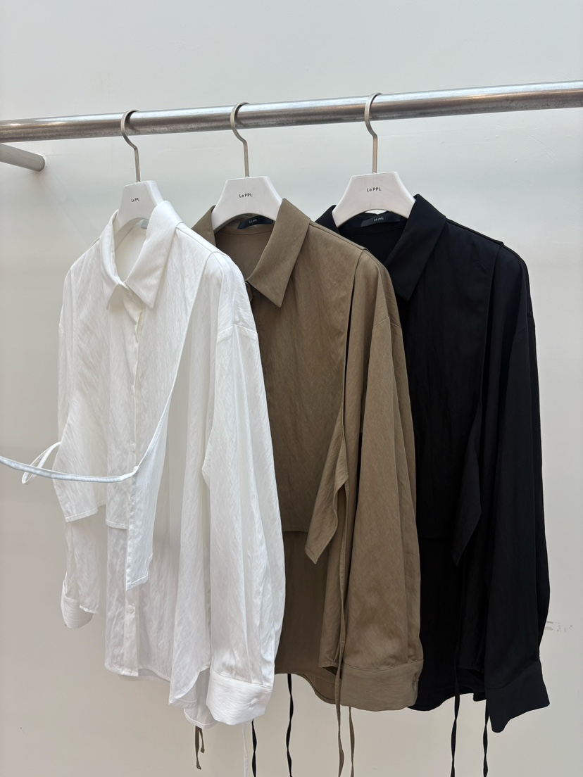 LE-PPL韓國代購㊣女士新品25秋冬職業推薦襯衫蕾絲衫雙排扣LE-PPL襯衫/蕾絲衫