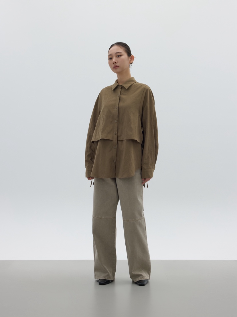 LE-PPL韓國代購㊣女士新品25秋冬職業推薦襯衫蕾絲衫雙排扣LE-PPL襯衫/蕾絲衫