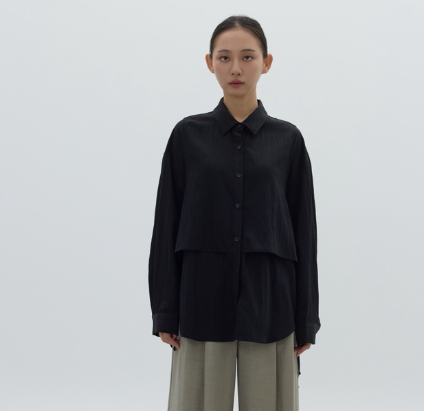 LE-PPL韓國代購㊣女士新品25秋冬職業推薦襯衫蕾絲衫雙排扣LE-PPL襯衫/蕾絲衫圖色2