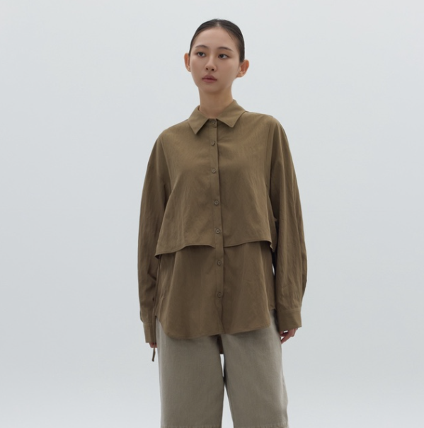 LE-PPL韓國代購㊣女士新品25秋冬職業推薦襯衫蕾絲衫雙排扣LE-PPL襯衫/蕾絲衫圖色3