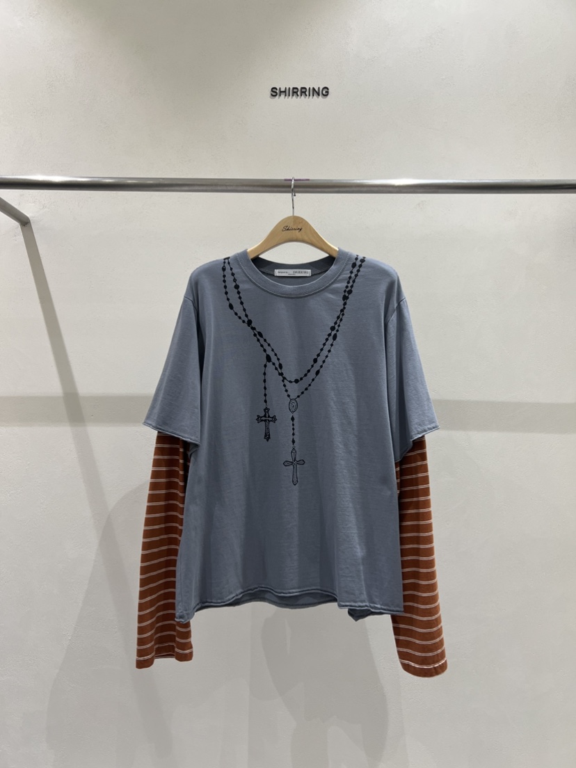 SHIRRING韓國代購㊣女裝新品職業25秋冬熱賣推薦人氣長袖T恤SHIRRING長袖T恤
