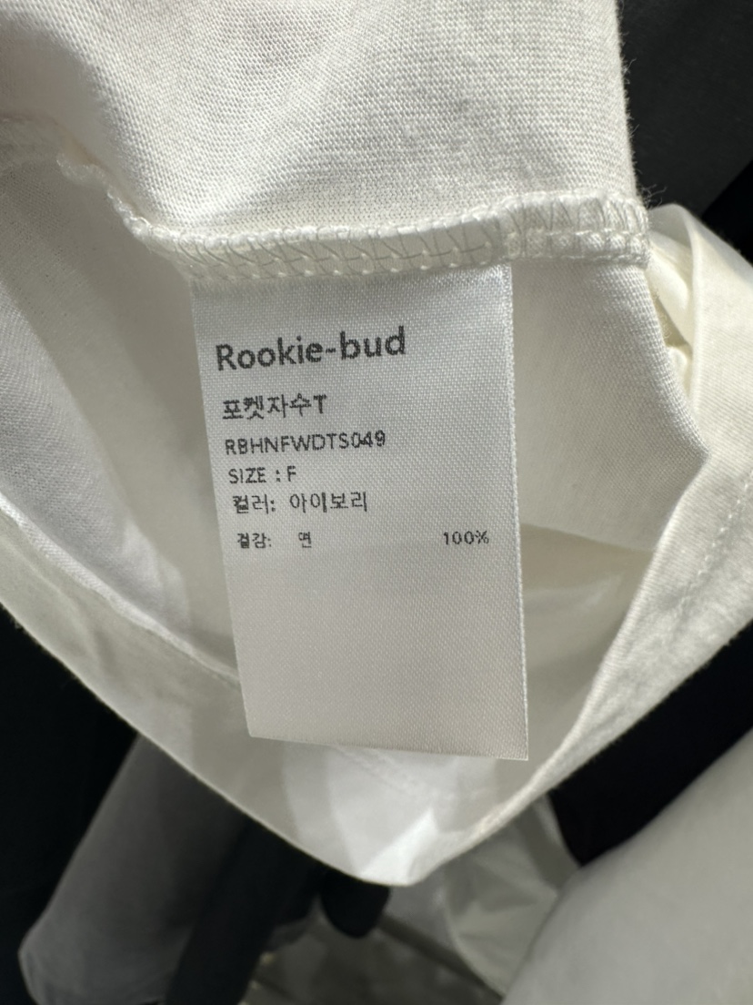 ROOKIE BUD東大門㊣直郵女士新款熱賣真品長袖T恤口袋刺繡ROOKIE BUD-L長袖T恤