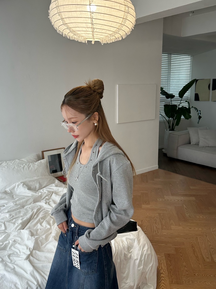 ZEROZERO韓國代購㊣女裝新款25秋冬職業衛衣不含內搭開衫連帽ZEROZERO衛衣