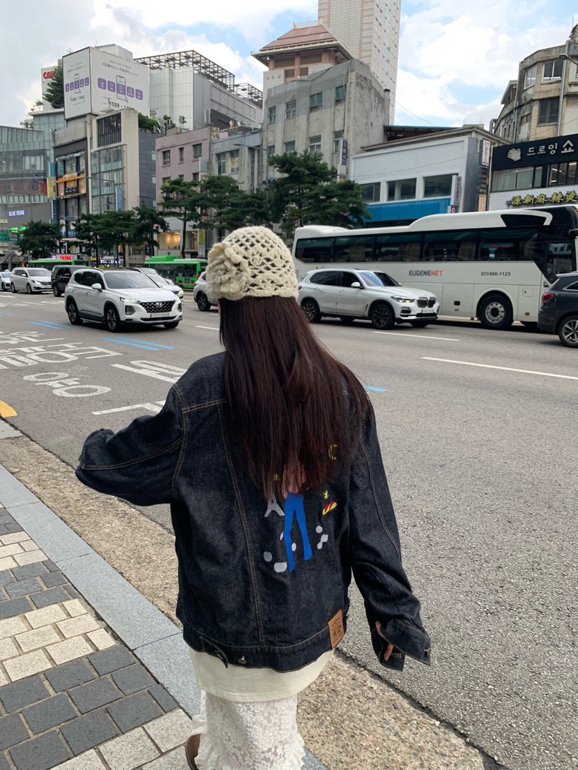 SUNDER MARKET韓國直郵㊣女裝新款熱賣25秋冬時尚夾克刺繡SUNDER MARKET夾克