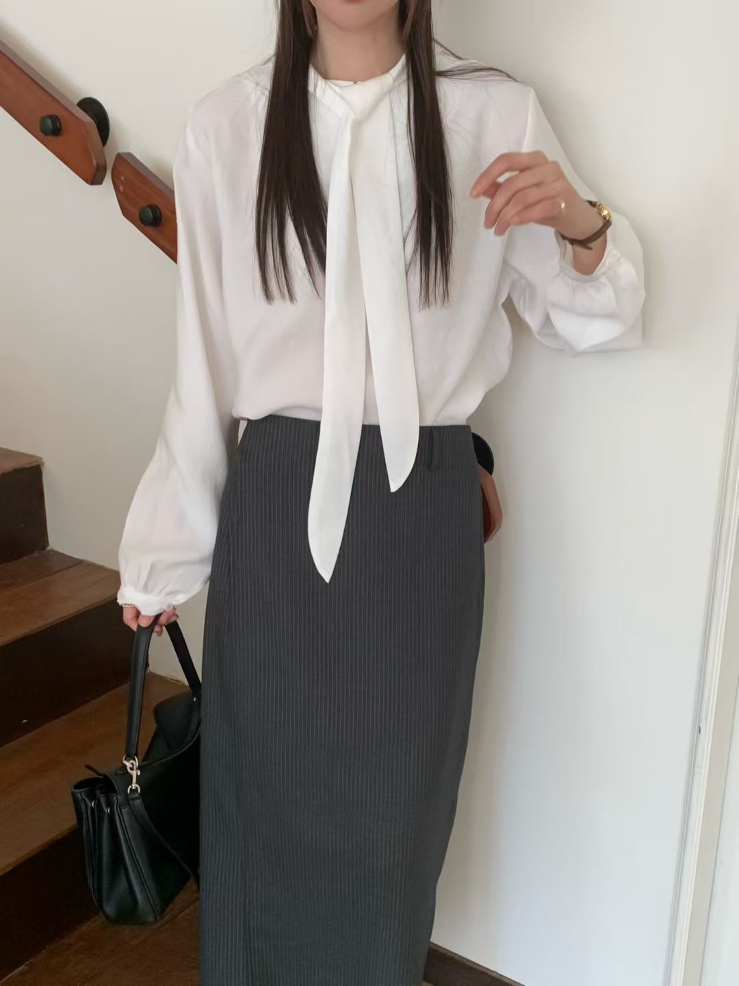 DINING東大門㊣代購女士新款職業熱賣推薦時尚25秋冬襯衫蕾絲衫DINING襯衫/蕾絲衫圖色2