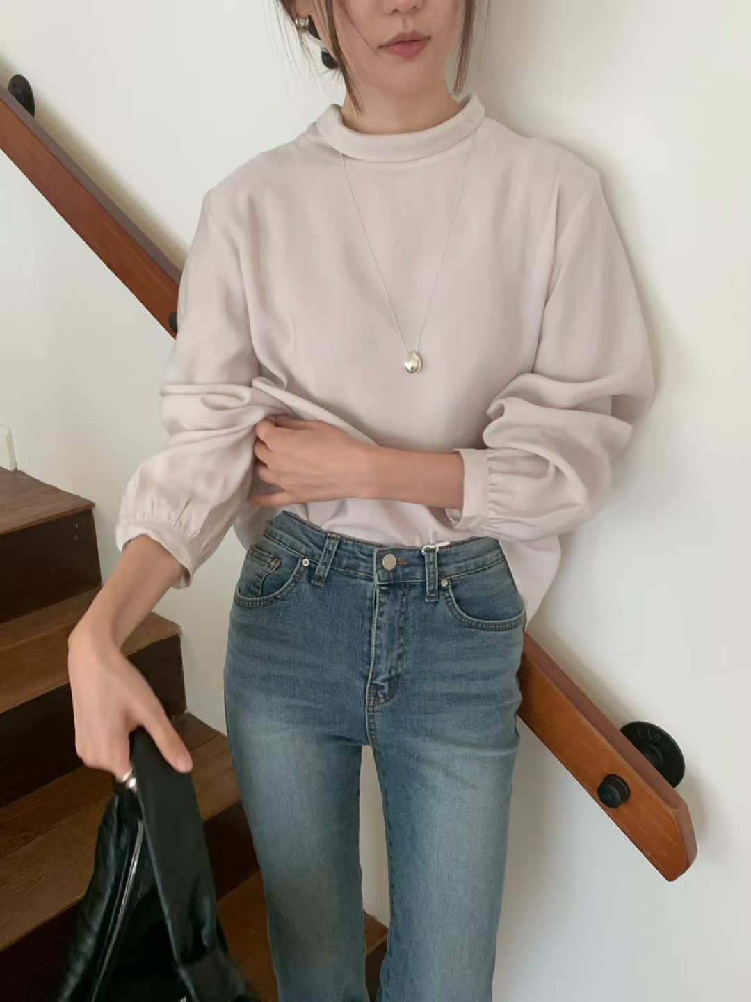 DINING東大門㊣代購女士新款職業熱賣推薦時尚25秋冬襯衫蕾絲衫DINING襯衫/蕾絲衫圖色3