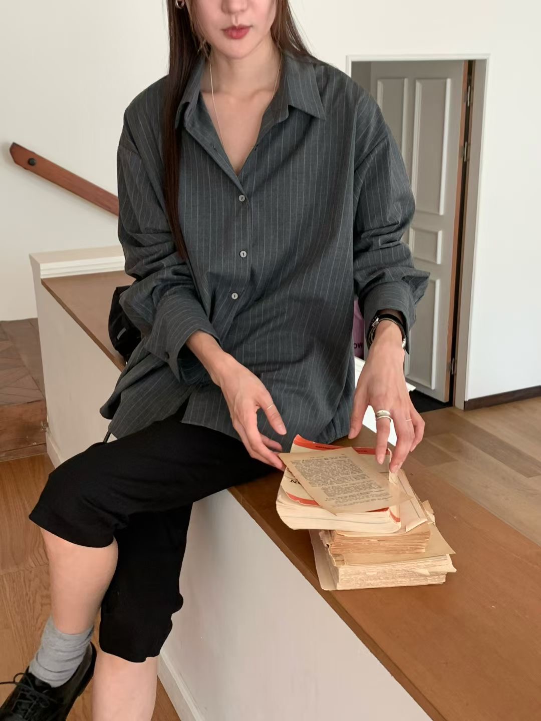 DINING韓國直郵㊣女士新品休閑推薦職業時尚真品襯衫蕾絲衫DINING襯衫/蕾絲衫