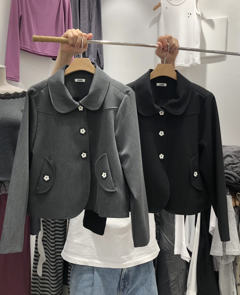 FLASH韓國直郵㊣女士新款時尚職業推薦真品休閑25秋冬人氣夾克FLASH夾克