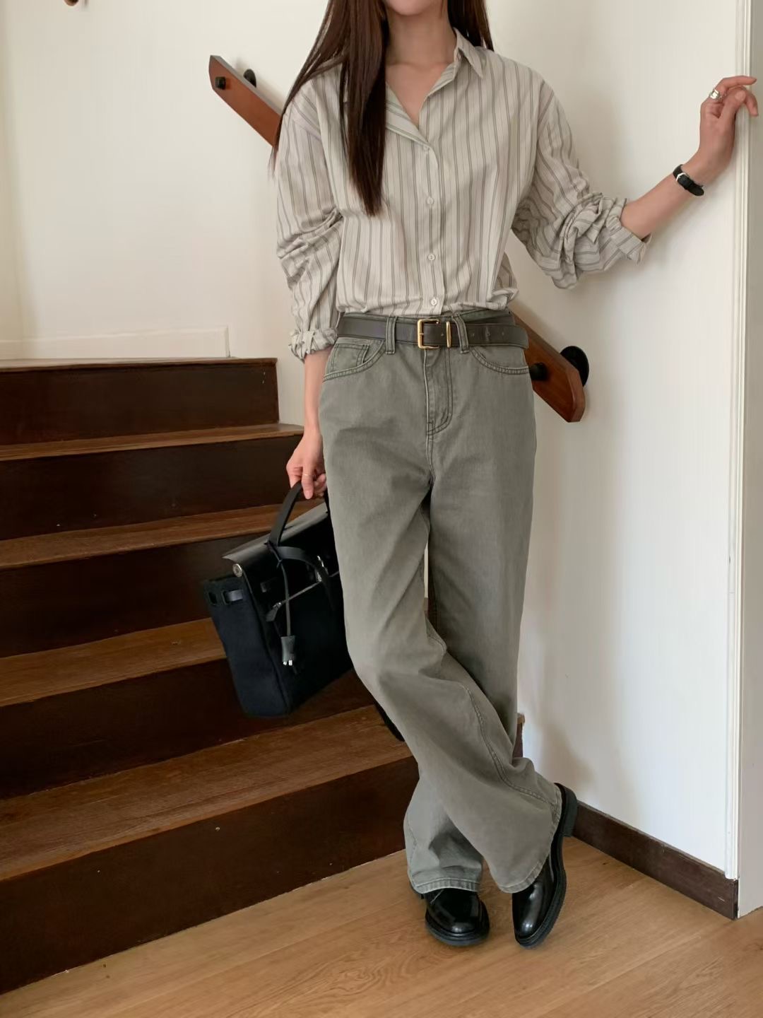 DINING韓國代購㊣女士新款推薦人氣25秋冬熱賣牛仔褲不含腰帶DINING牛仔褲