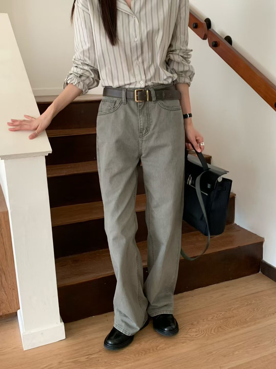 DINING韓國代購㊣女士新款推薦人氣25秋冬熱賣牛仔褲不含腰帶DINING牛仔褲