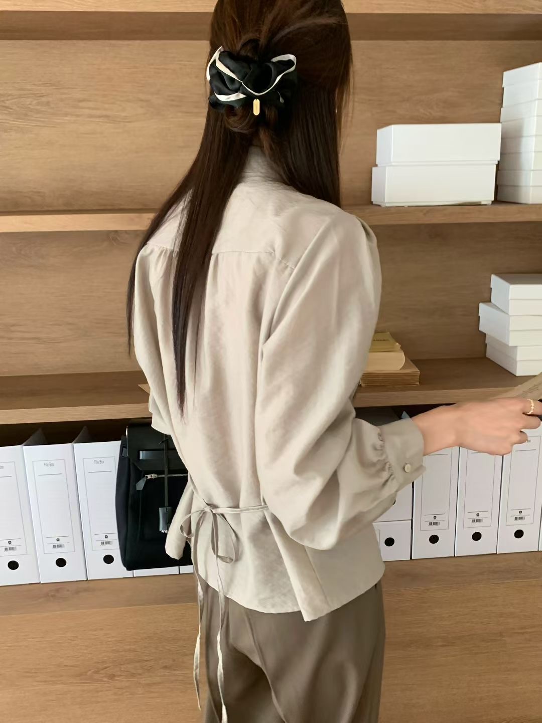 DINING韓國直郵㊣女士新品職業時尚人氣25秋冬襯衫蕾絲衫蕾絲DINING襯衫/蕾絲衫