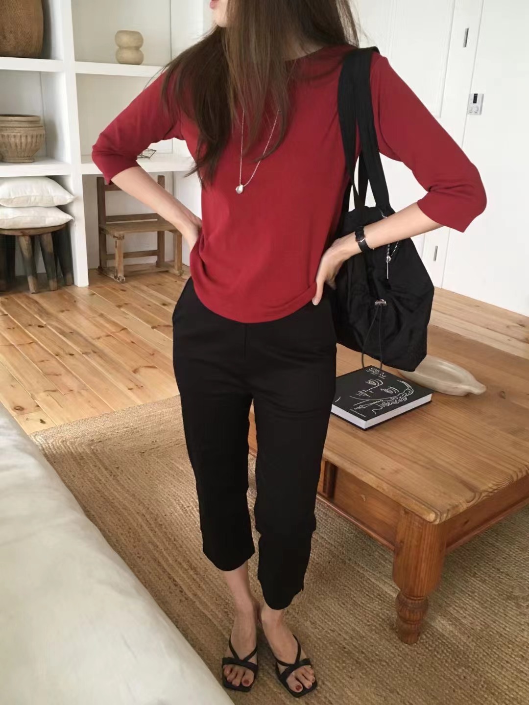 WEARME東大門㊣代購女士新品時尚25秋冬熱賣職業休閑T恤船領WEARMET恤圖色4