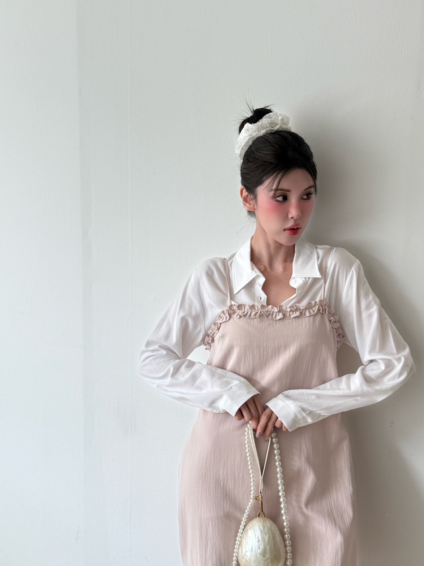 MARKE-P韓國代購㊣女裝新款休閑推薦熱賣襯衫蕾絲衫天絲羅紋MARKE-P襯衫/蕾絲衫