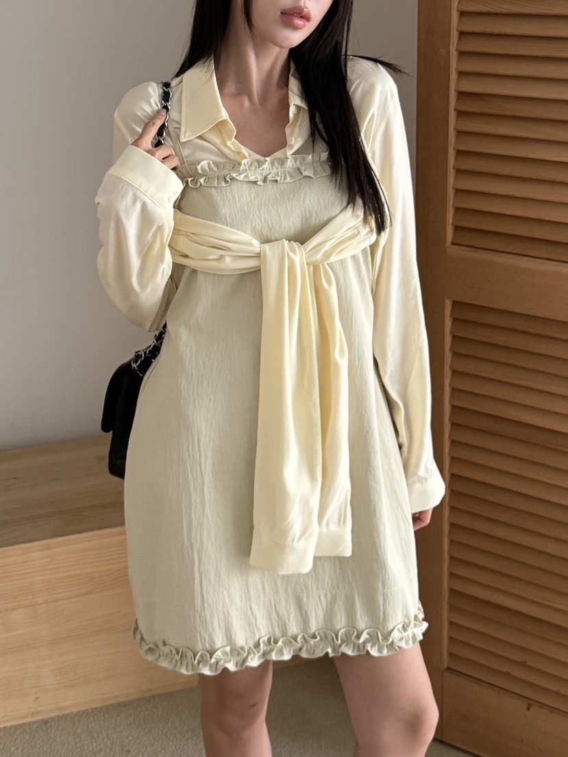 MARKE-P東大門㊣代購女裝新款推薦職業熱賣25秋冬連衣裙荷葉邊MARKE-P連衣裙圖色2