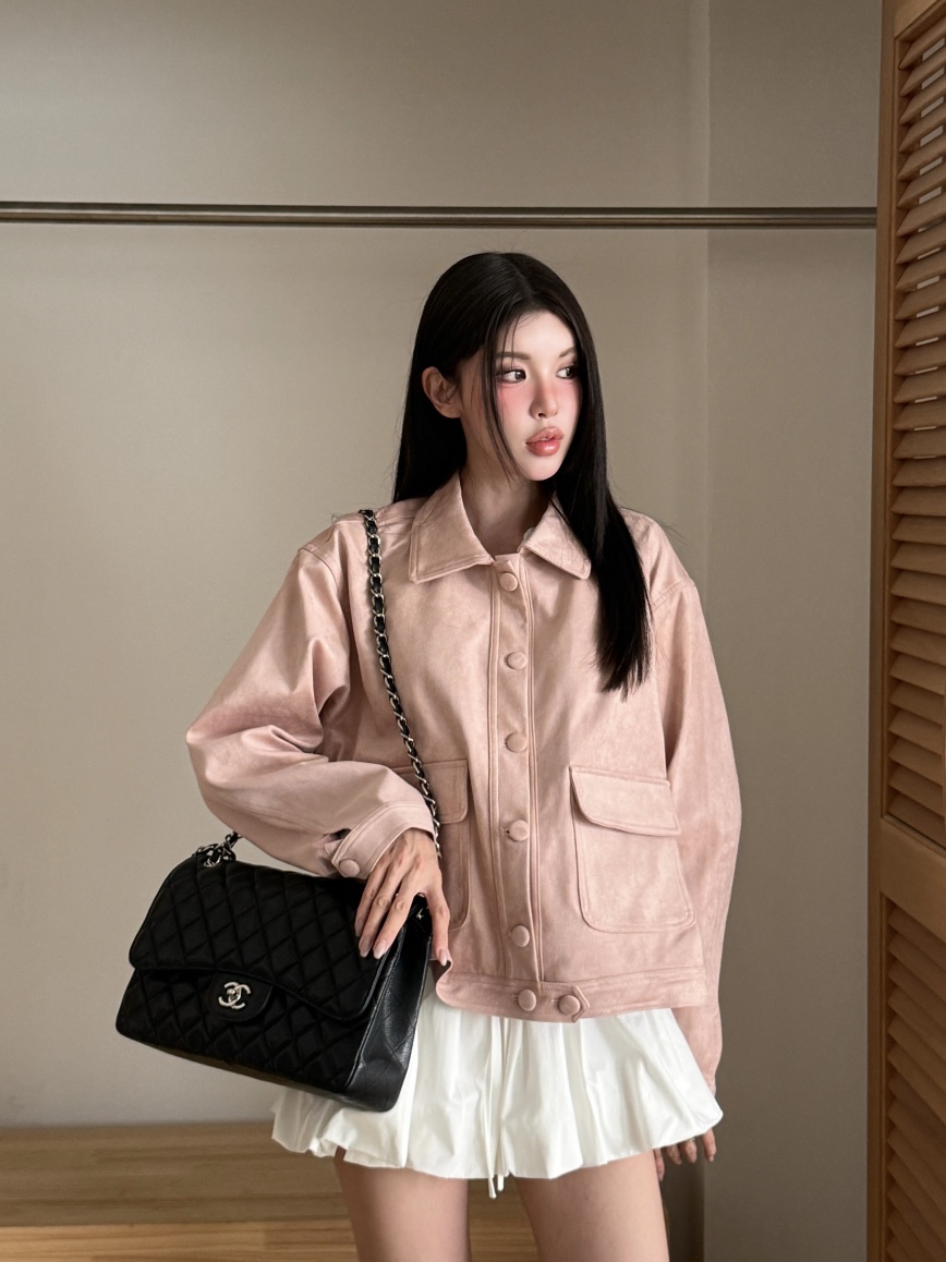 MARKE-P韓國代購㊣女裝新款25秋冬真品時尚職業夾克絨面革MARKE-P夾克