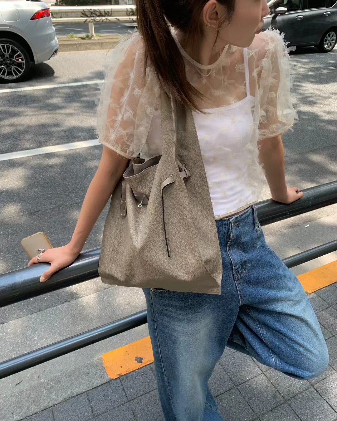 ONDA東大門㊣實拍女士新款休閑職業25秋冬時尚襯衫蕾絲衫透明ONDA襯衫/蕾絲衫